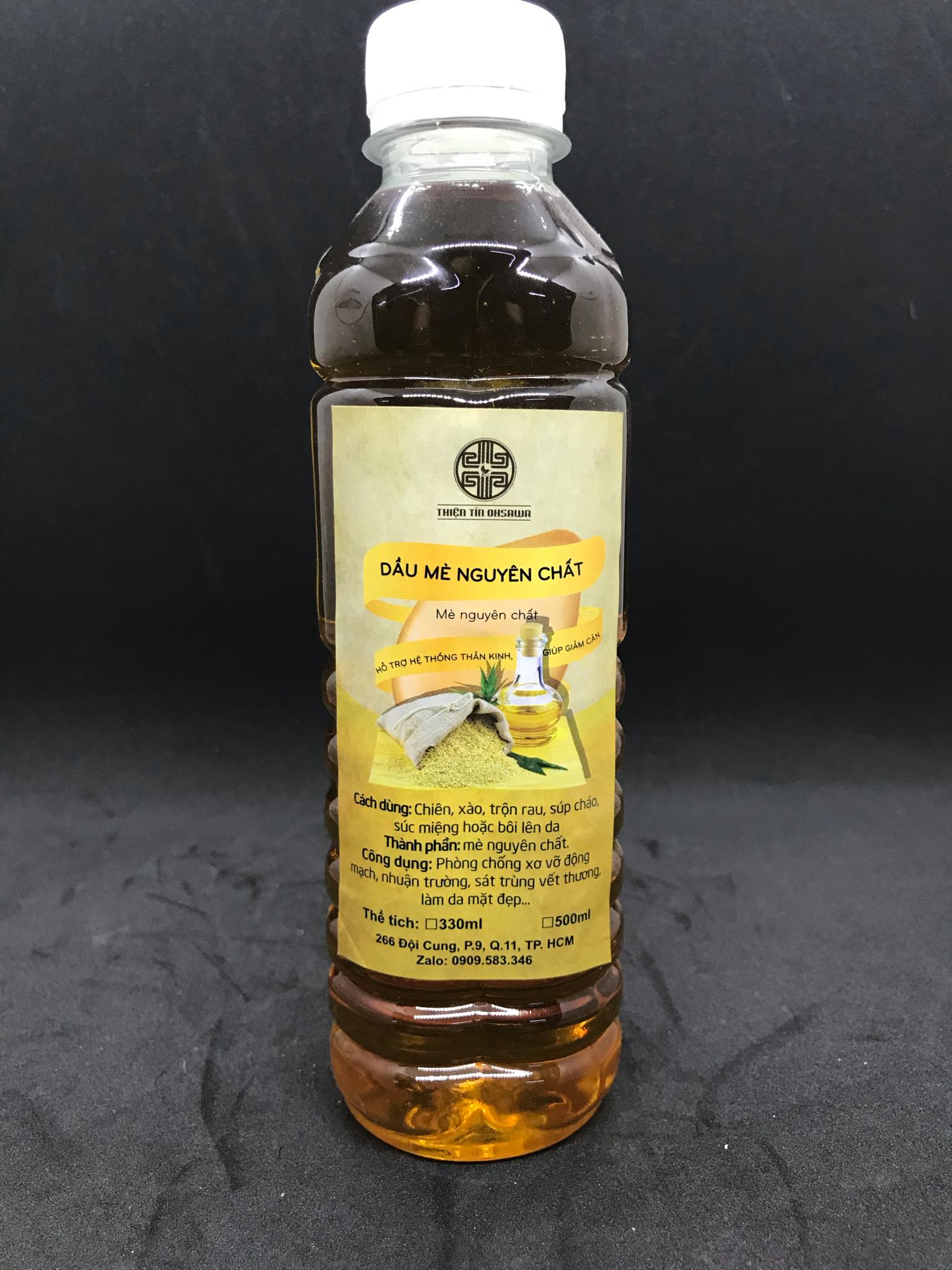 Dầu mè đen nguyên chất hấp ép chai 330ml