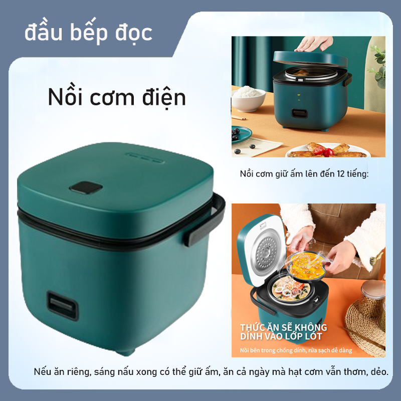 Nồi cơm điện đa chức năng mini 0.8L 3 trong 1 Chống dính, Thiết bị nhà bếp nhỏ Nồi cơm điện 1-2 người