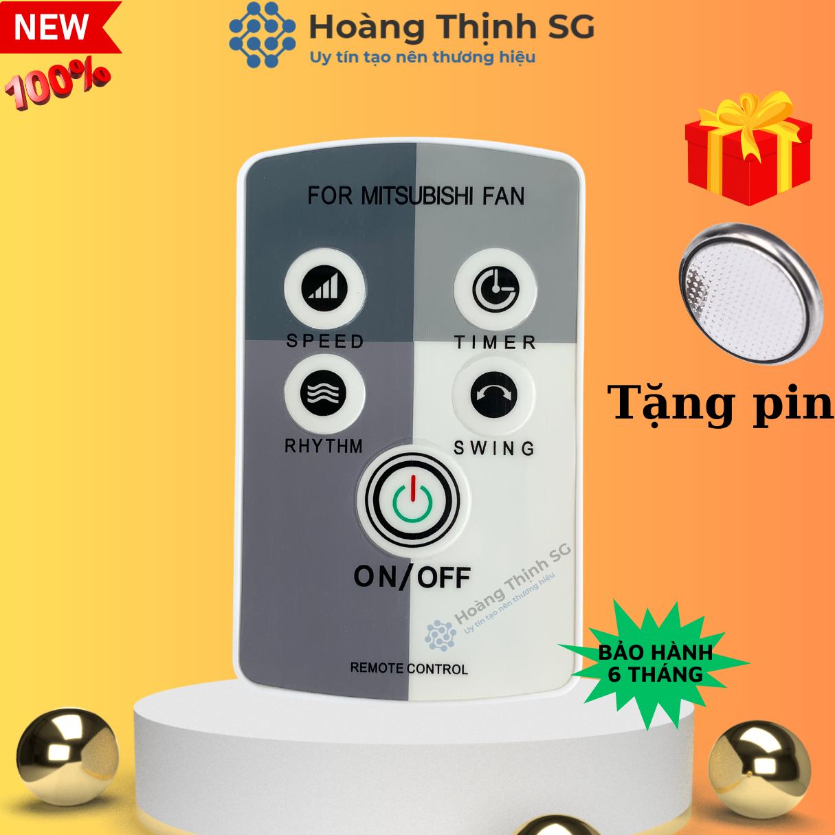 Remote điều khiển quạt MITSUBISHI, dùng cho quạt cây và quạt treo tường - Tặng Kèm Pin