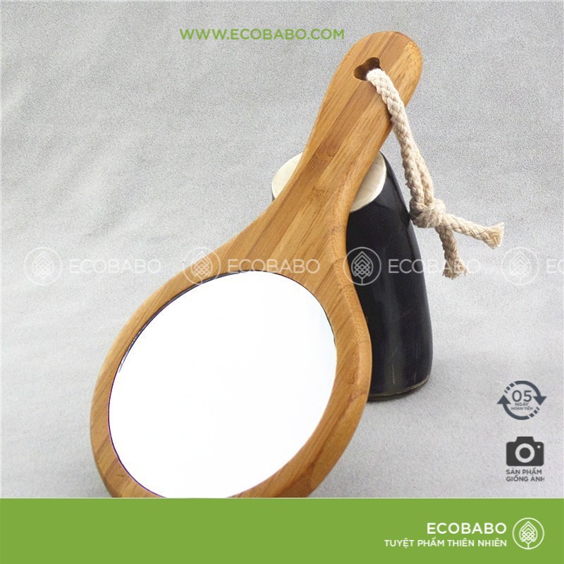 Gương tre tròn cầm tay