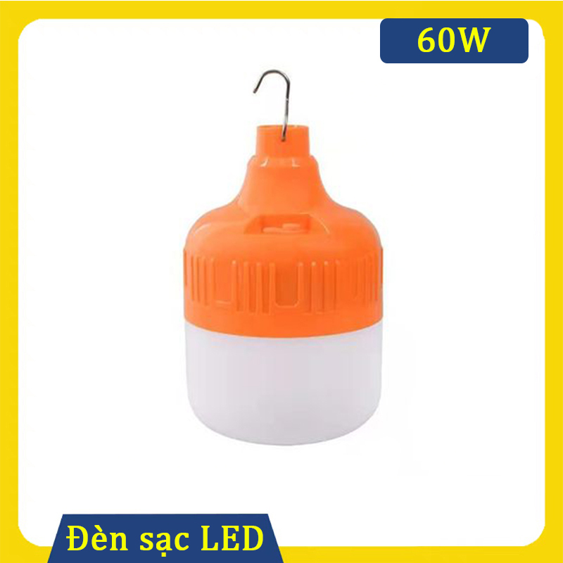 Bóng đèn LED sạc tích điện, đèn led sạc pin ánh sáng trắng, có móc treo, Bóng đèn LED sạc tích điện 60W 80W 120W bóng đèn tích điện 3 chế độ, chống thấm nước, tiết kiệm năng lượng, công suất