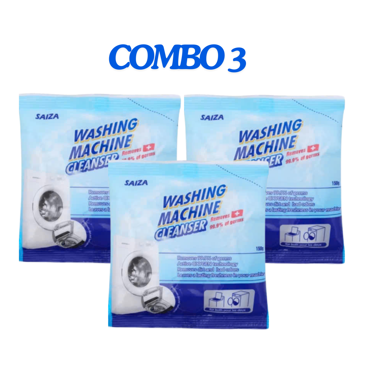 Combo 3 gói bột tẩy lồng giặt Saiza 150g vệ sinh lồng giặt-tẩy lồng máy giặt