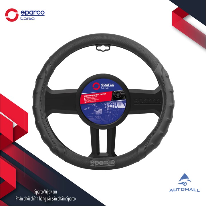 Bọc vô lăng sparco sps102bks - cam kết chính hãng