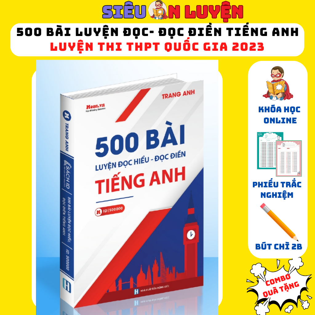 Sách- tiếng anh ôn thi thpt quốc gia 2023- 500 bài luyện đọc hiểu và đọc điền