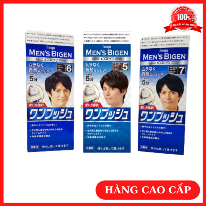 Thuốc nhuộm tóc đen tự nhiên cho nam hoyu men’s bigen one push