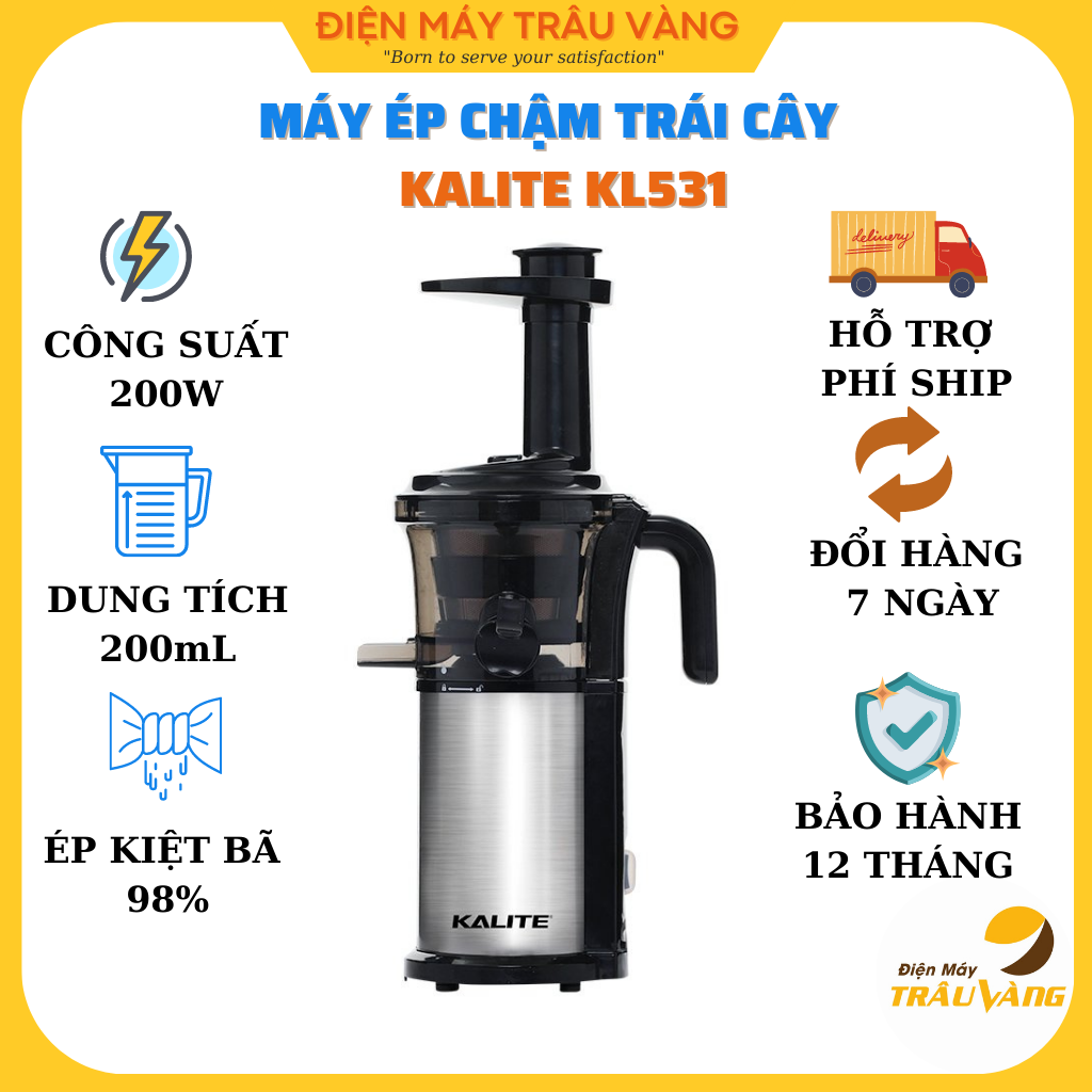 Máy ép chậm, máy ép trái cây chậm Kalite KL531 công suất