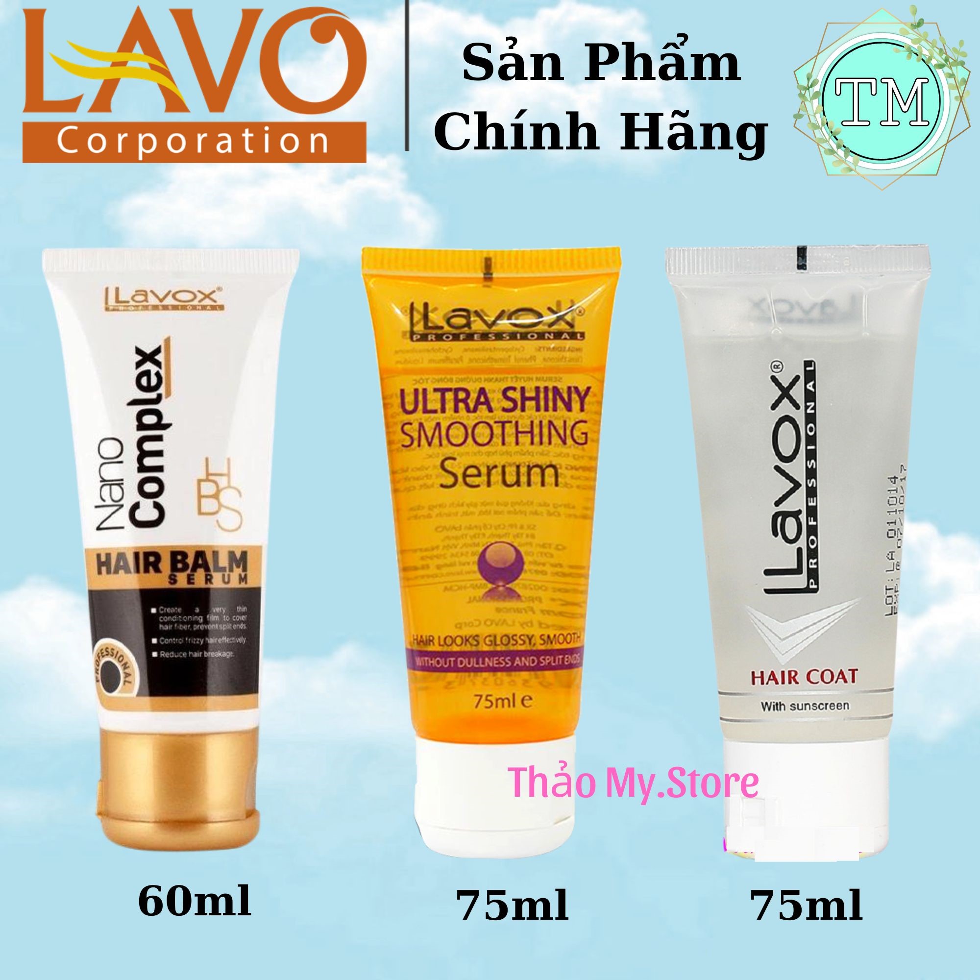 Tinh dầu bóng giữ nếp tóc siêu đàn hồi Lavox 75ml & 60ml