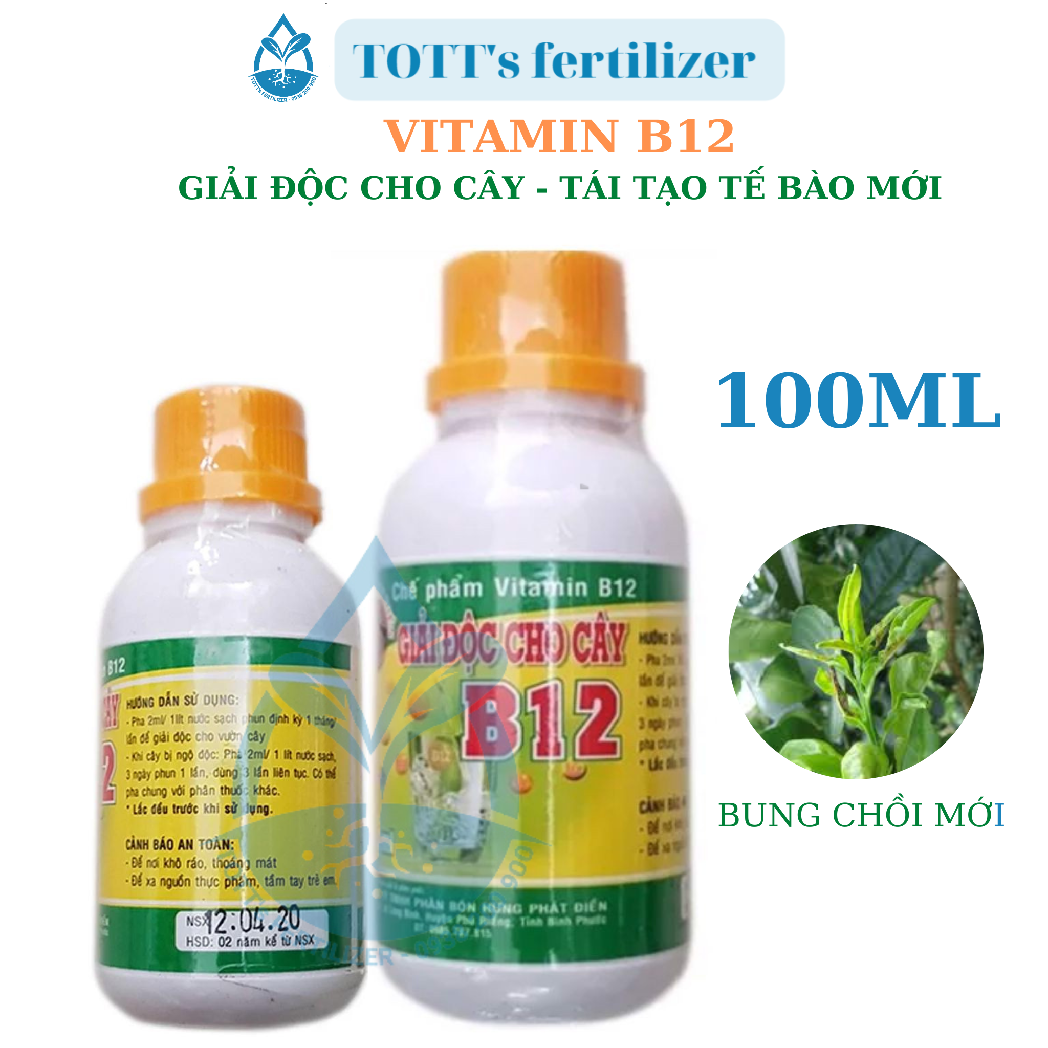 Vitamin b12 cho hoa lan, giải độc cây cho cây trồng khi bón phân 100ml