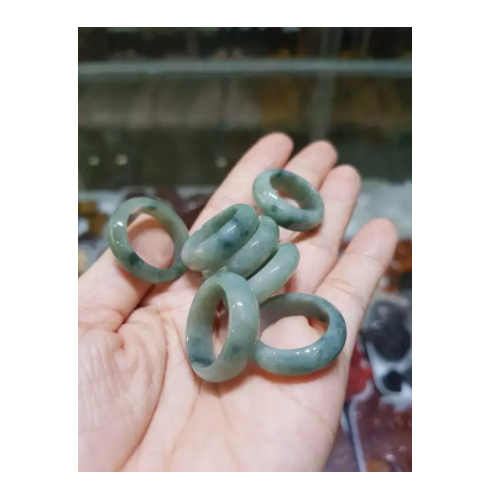 [HCM]Nhẫn Đá Thiên Nhiên Ngọc Phỉ Thúy Bản Nhỏ Side 17-21mmBao Đẹp