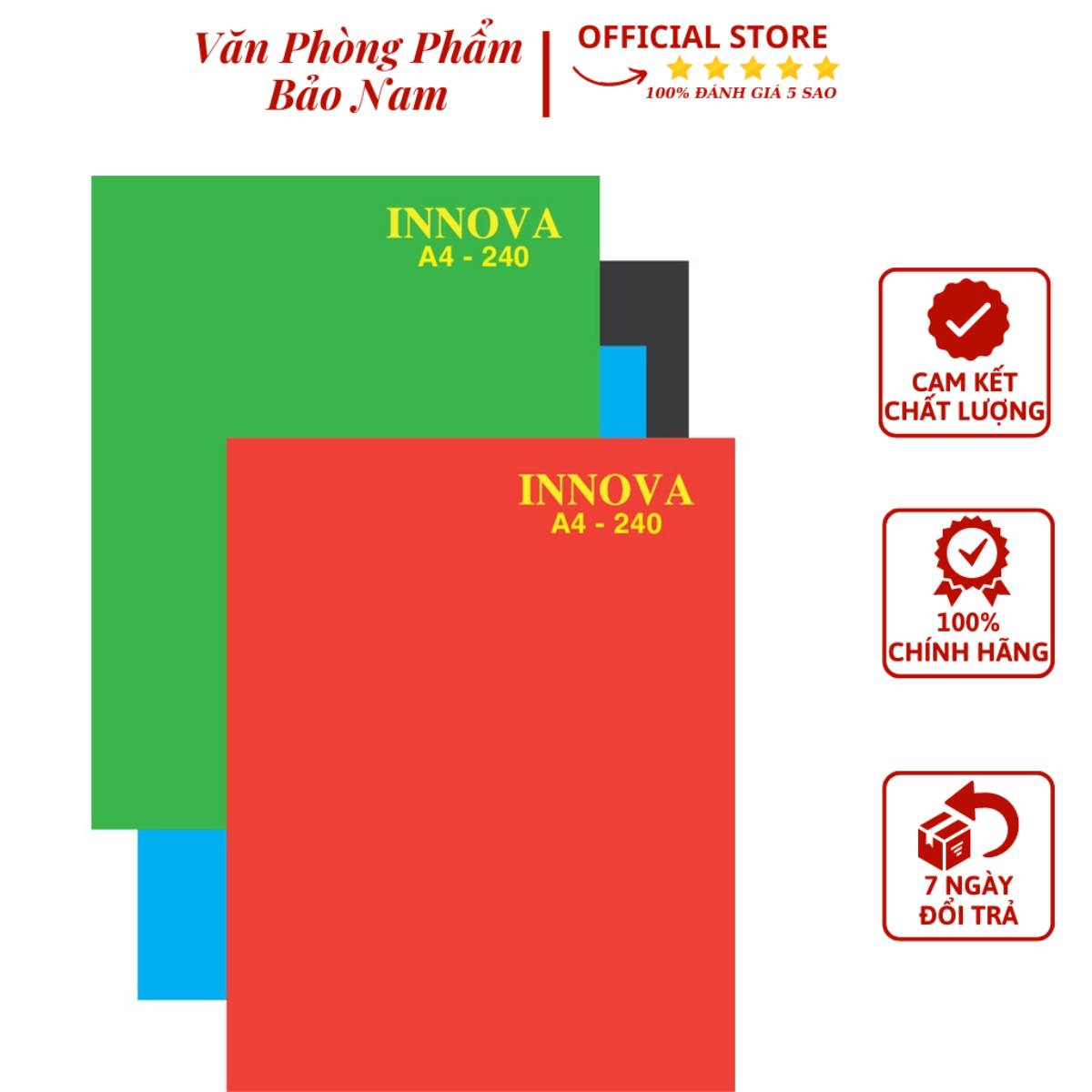 Sổ Bìa Cứng Innova A4 (Bìa Màu Xanh, Đỏ) Hải Tiến - Thừa Đầu - Văn Phòng Phẩm Bảo Nam