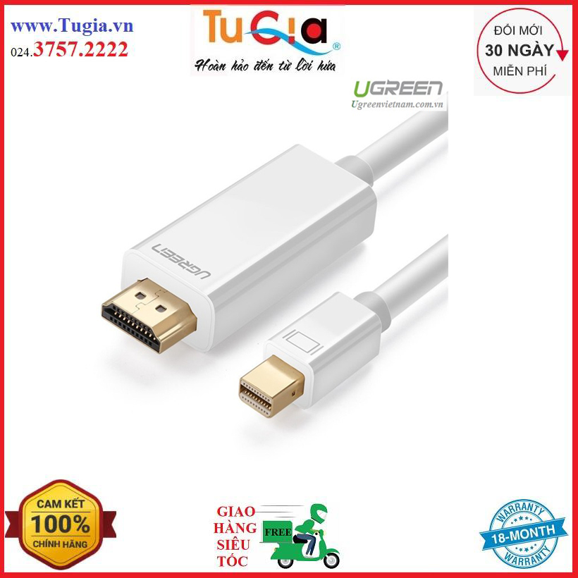Cáp chuyển mini displayport to hdmi ugreen -10404 - hàng chính hãng
