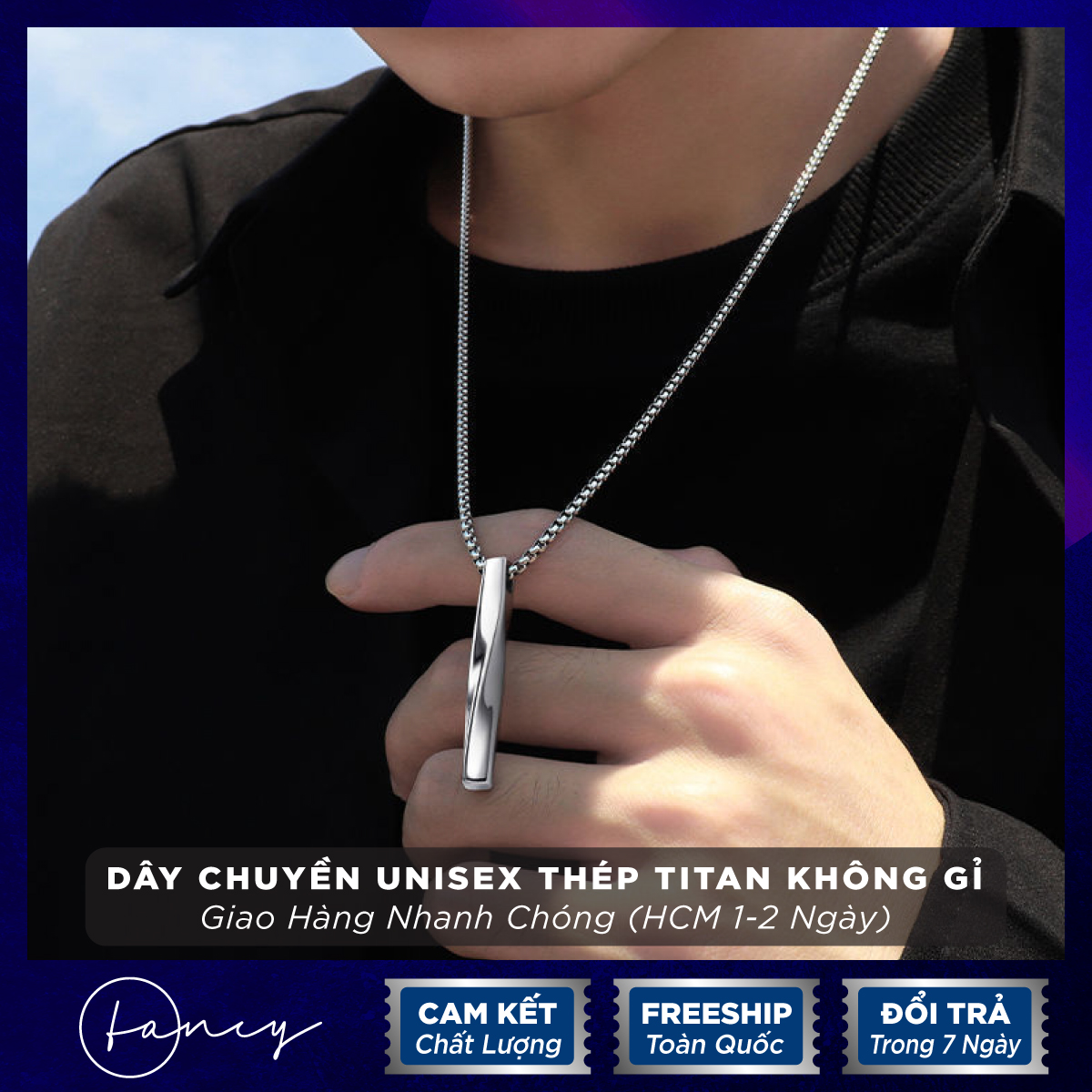 Dây chuyền nam nữ titan hình xoắn ốc , vòng cổ nam hình khối xoắn không gỉ cá tính , dây chuyền unisex basic hợp thời trang | fancy