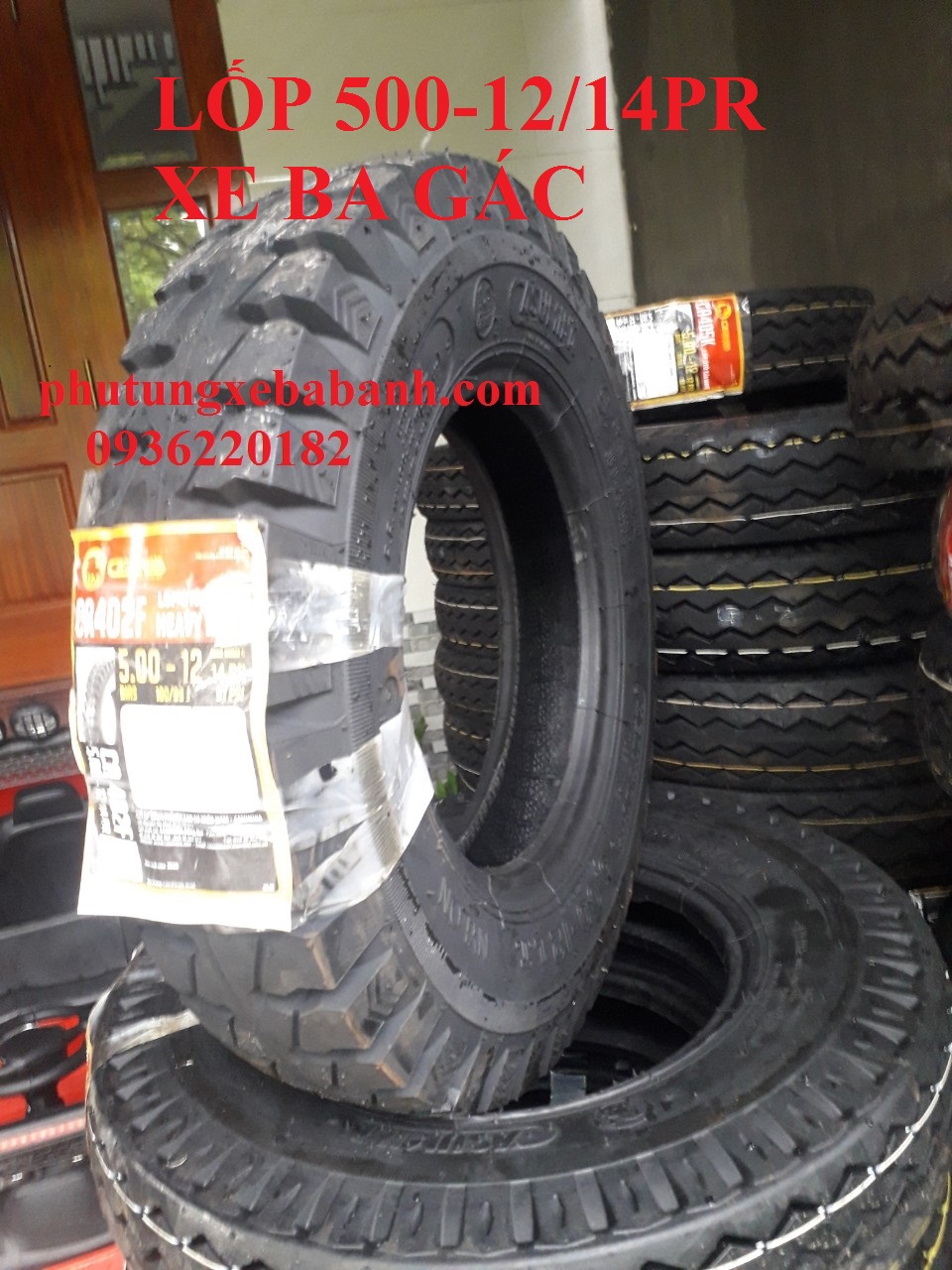 lốp 500-12/14pr xe ba bánh