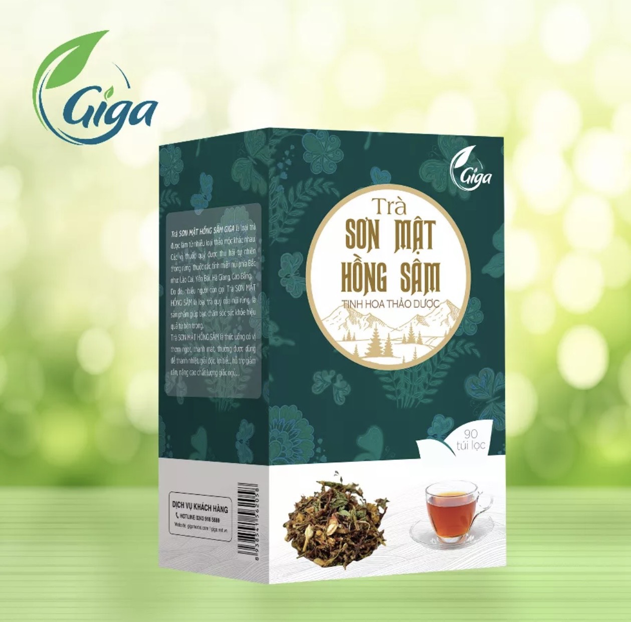 Trà túi lọc sơn mật hồng sâm thanh nhiệt - ngủ ngon