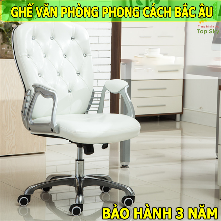 Ghế văn phòng phong cách Châu Âu,Bền + Đẹp + Sang trọng - Ghế xoay văn phòng - Ghế tựa lưng xoay - ghe van phong - ghế làm việc tại nhà