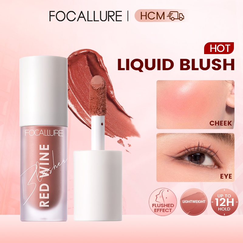 FOCALLURE Má hồng dạng kem Hangover Red Wine 4 màu đẹp tự nhiên