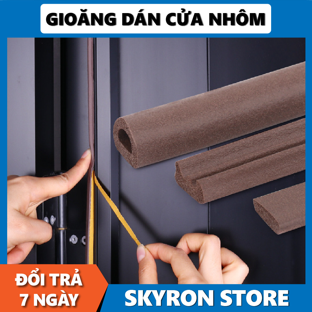 Miếng dán khe cửa, gioăng cao su dán chống ồn cánh cửa, cách âm, cách nhiêt, chống bụi bẩn, ngăn nước SKYRON