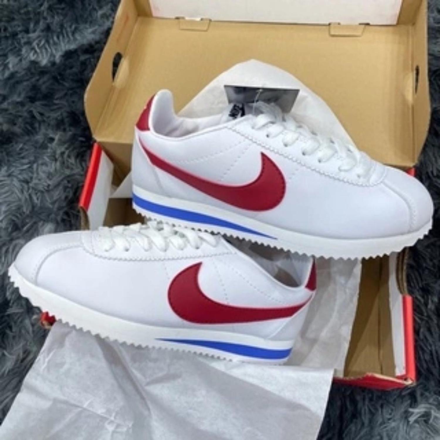 Giày Nike Cortez real cổ điển màu trắng đỏ nam nữ