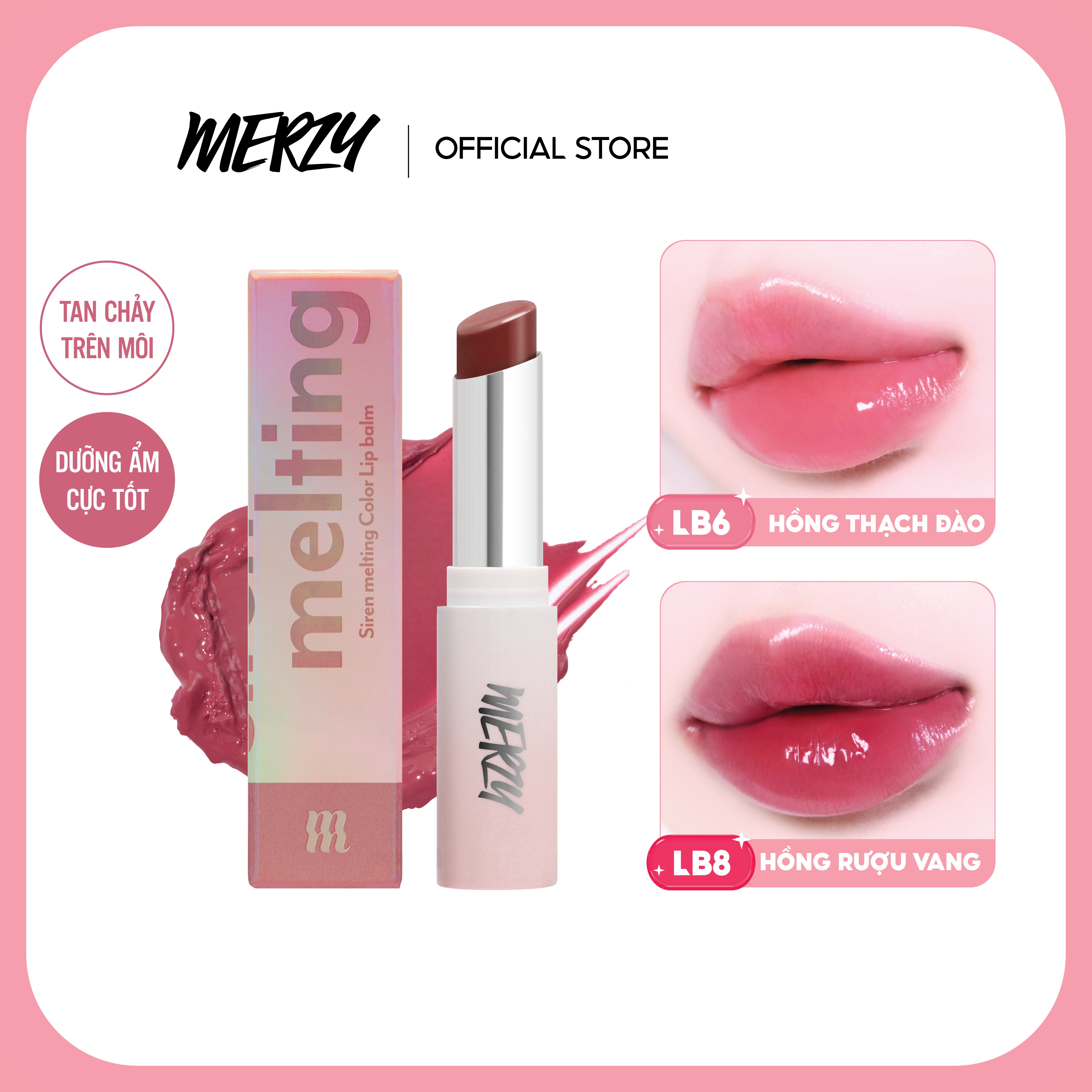 Son Dưỡng Ẩm Môi Có Màu Merzy Siren Melting Color Lip Balm 3g