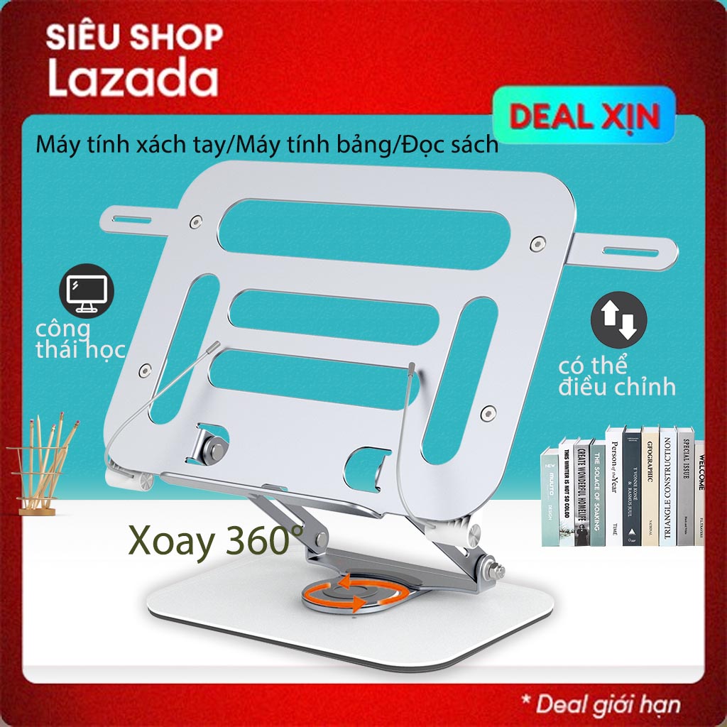 Giá đỡ Laptop,Giá kê Sách,xoay 360 độ có thể gập lại,Giá đỡ Đọc đứng,Giá đỡ Đa chức năng