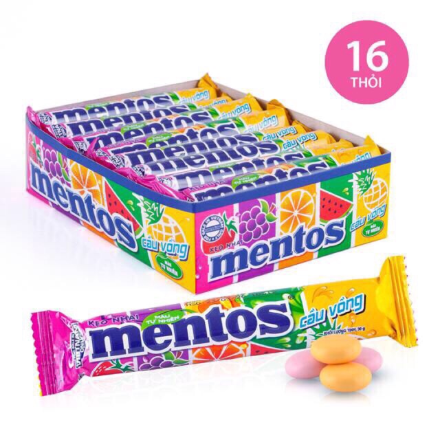 Kẹo Nhai Mentos Cầu Vồng Hương Trái Cây