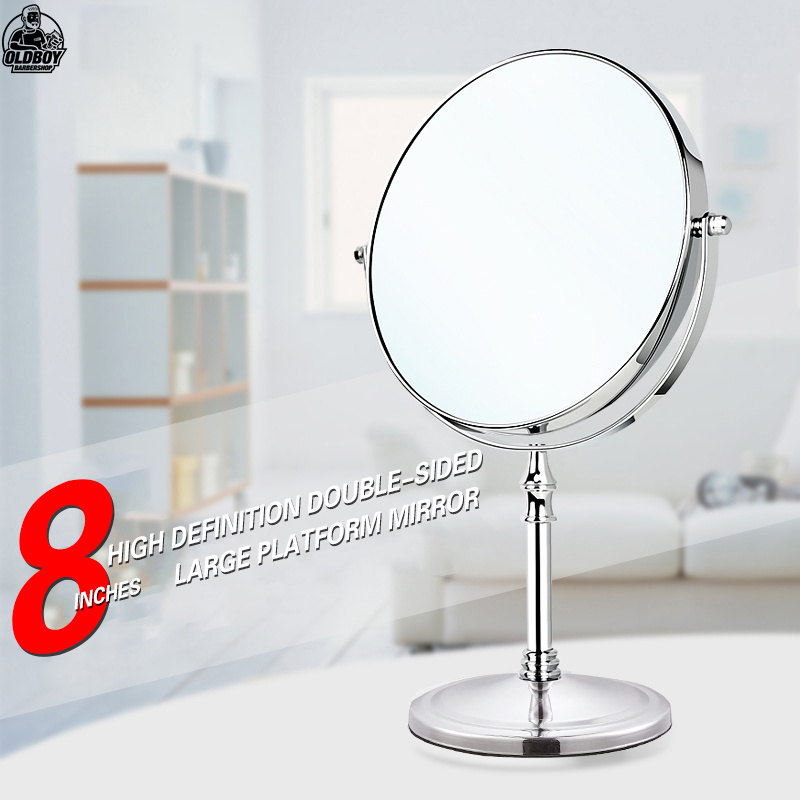 Độ nét cao Hai mặt gương trang điểm để bàn kim loại thép không gỉ gương thử đồ Để Bàn Thời trang thương mại gương gương phòng tắm nữ