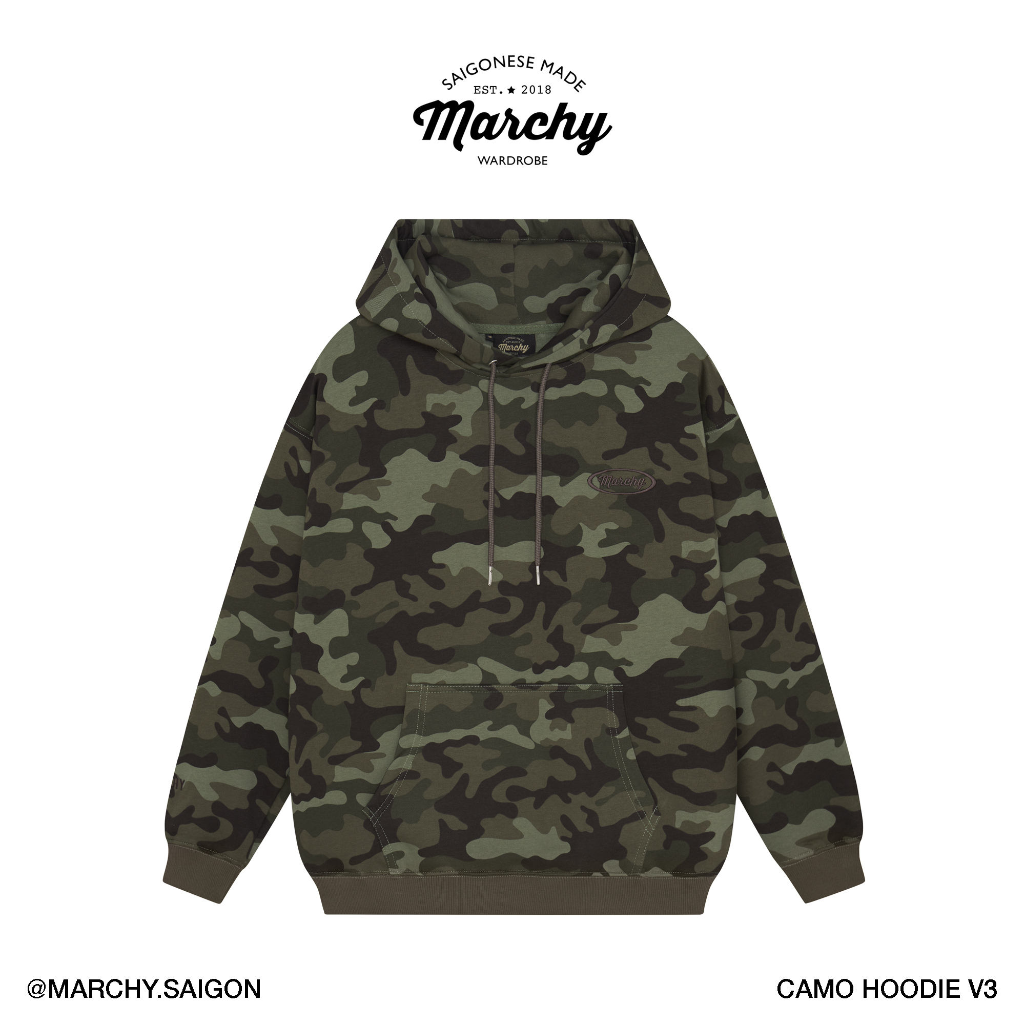 [nhập lazsohot2- giảm 20% đơn 199k|marchy - camo hoodie v3 - áo khoác tròng đầu