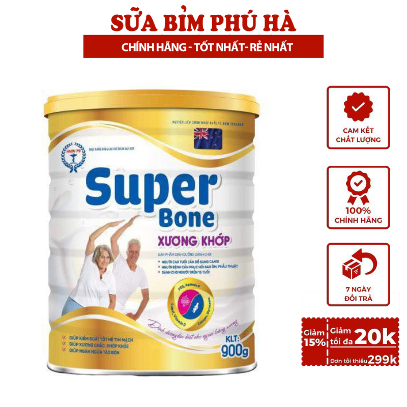 Sữa bột super bone xương khớp 900g người cần phục hồi sau ốm, sau phẫu thuật. giúp xương chắc, khớp khỏe.