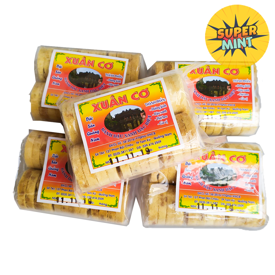 [HCM]BÁNH ĐẬU XANH NHÂN THỊT HEO 150G - Đặc sản nổi tiếng Hội An giòn tan và thơm phức-bánh kẹo tết Super Mint
