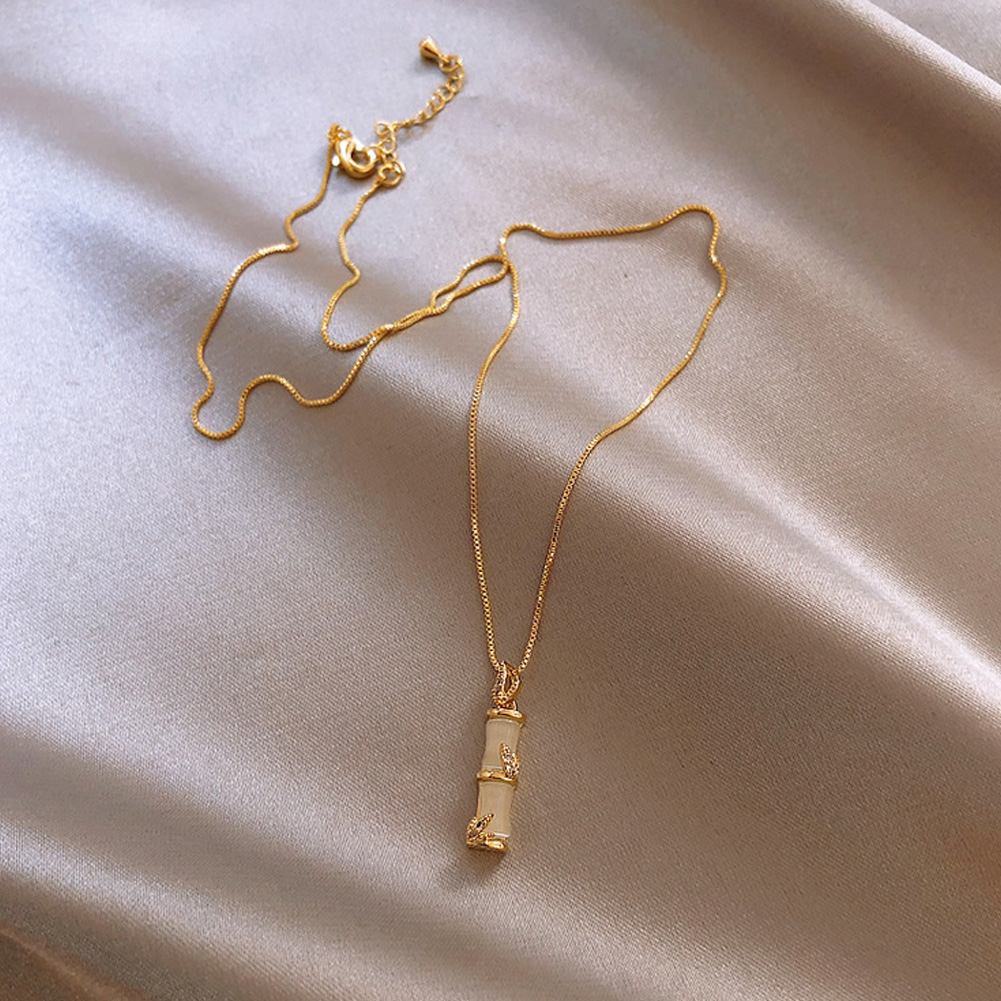 Thời trang đơn giản thanh lịch mặt dây chuyền tre xương đòn chuỗi Quà tặng nữ trang