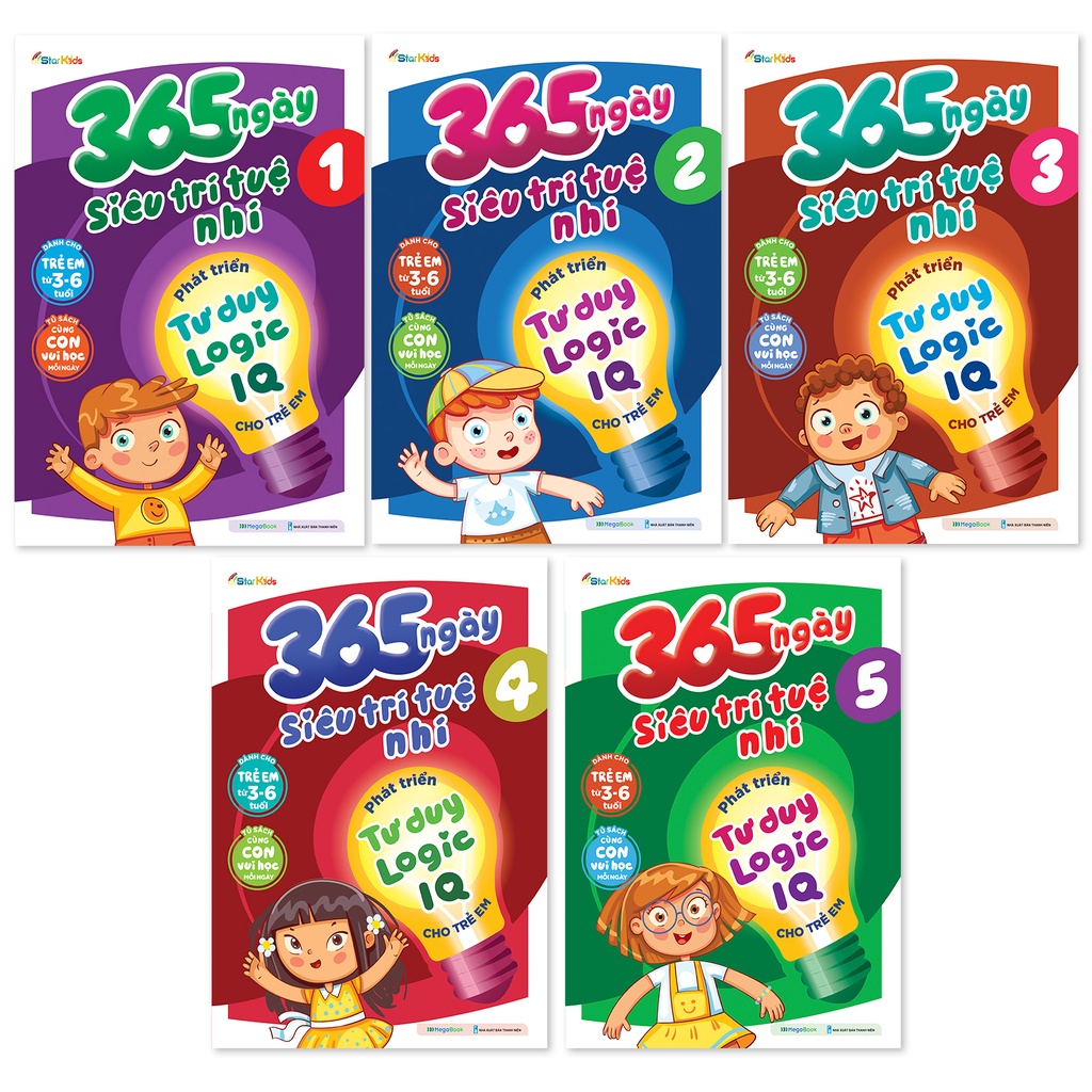 Sách Combo 365 ngày siêu trí tuệ nhí - Phát triển tư duy logic IQ cho trẻ em - Megabook