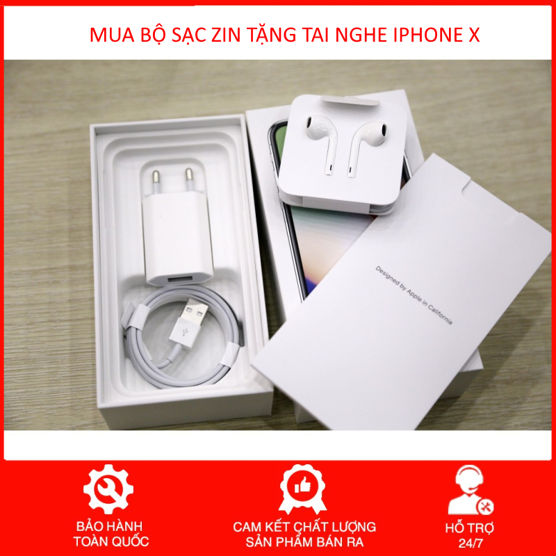 [ TẶNG TAI NGHE ] Bộ combo sạc củ dẹt và cáp cho các dòng iphone 6s/7/8/X/Xs/Xsmax