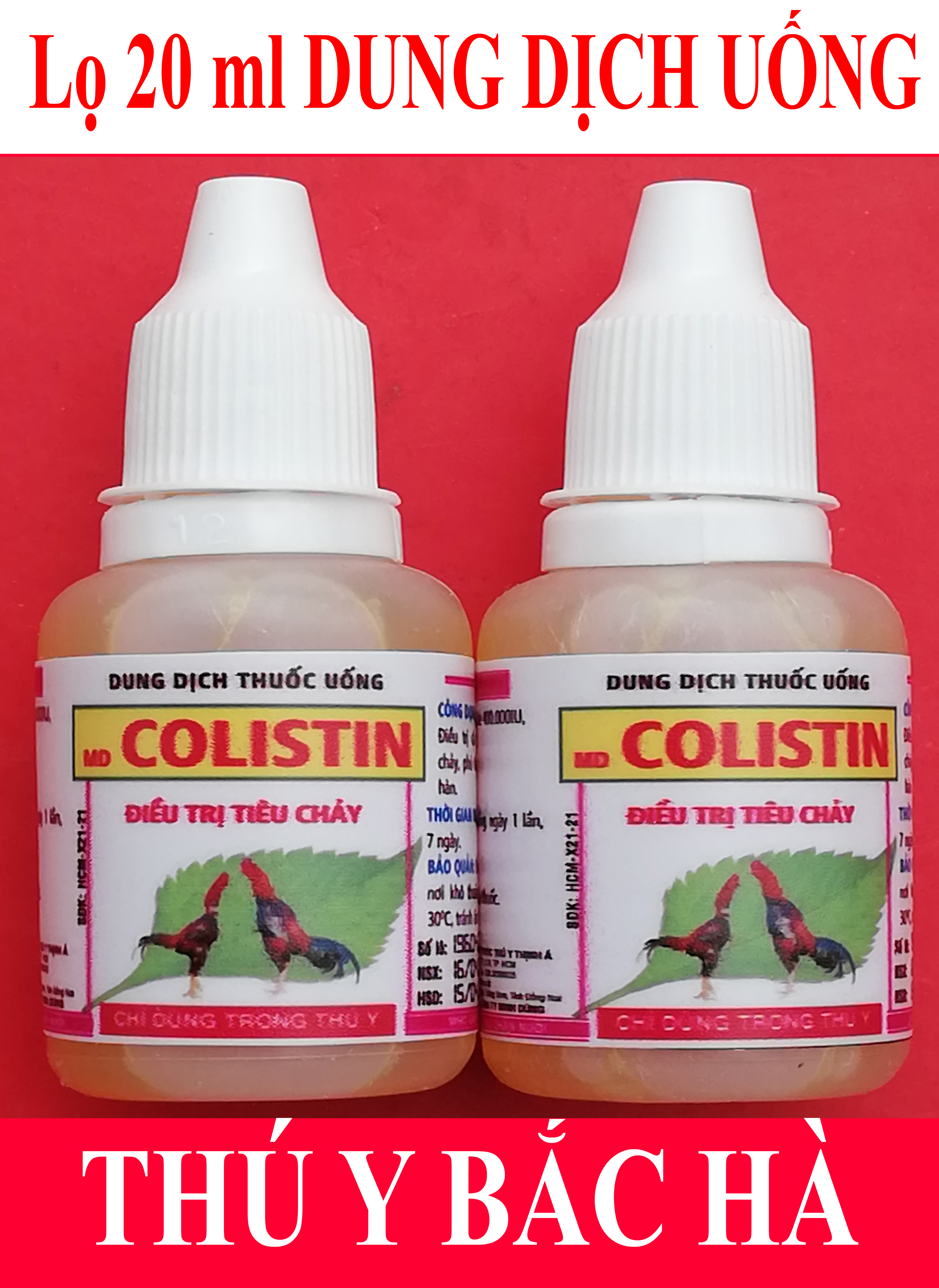 1 lọ MD COLISTIN 20 ml Sản phẩm cao cấp đặc trị tiêu chảy chuyên dùng cho gà chọi, gà đá, chim cảnh.