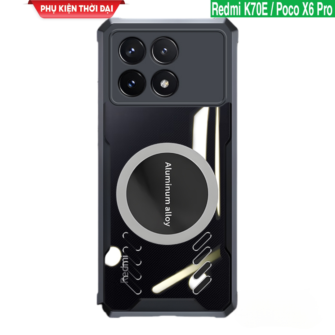 Ốp lưng Redmi K70E / Poco X6 Pro dùng sò tản nhiệt thoát khí chống sốc lưng trong viền màu