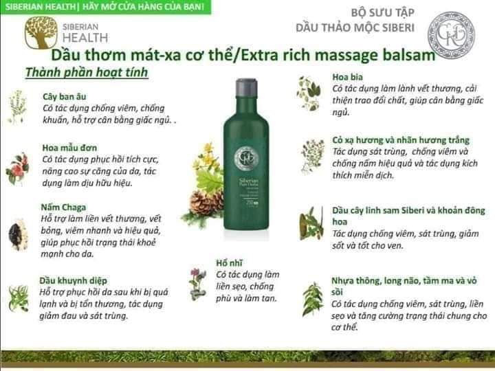 Dầu massge Siberian Pure Herbs Collection Extra Rich Massage Balsam