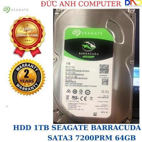 ❀  CHÍNH HÃNG VIỄN SƠN/ FPT - Ổ Cứng 1TB SEAGATE BARRACUDA Chính Hãng 100  - Tặng Dây Cáp Sata3 zin
