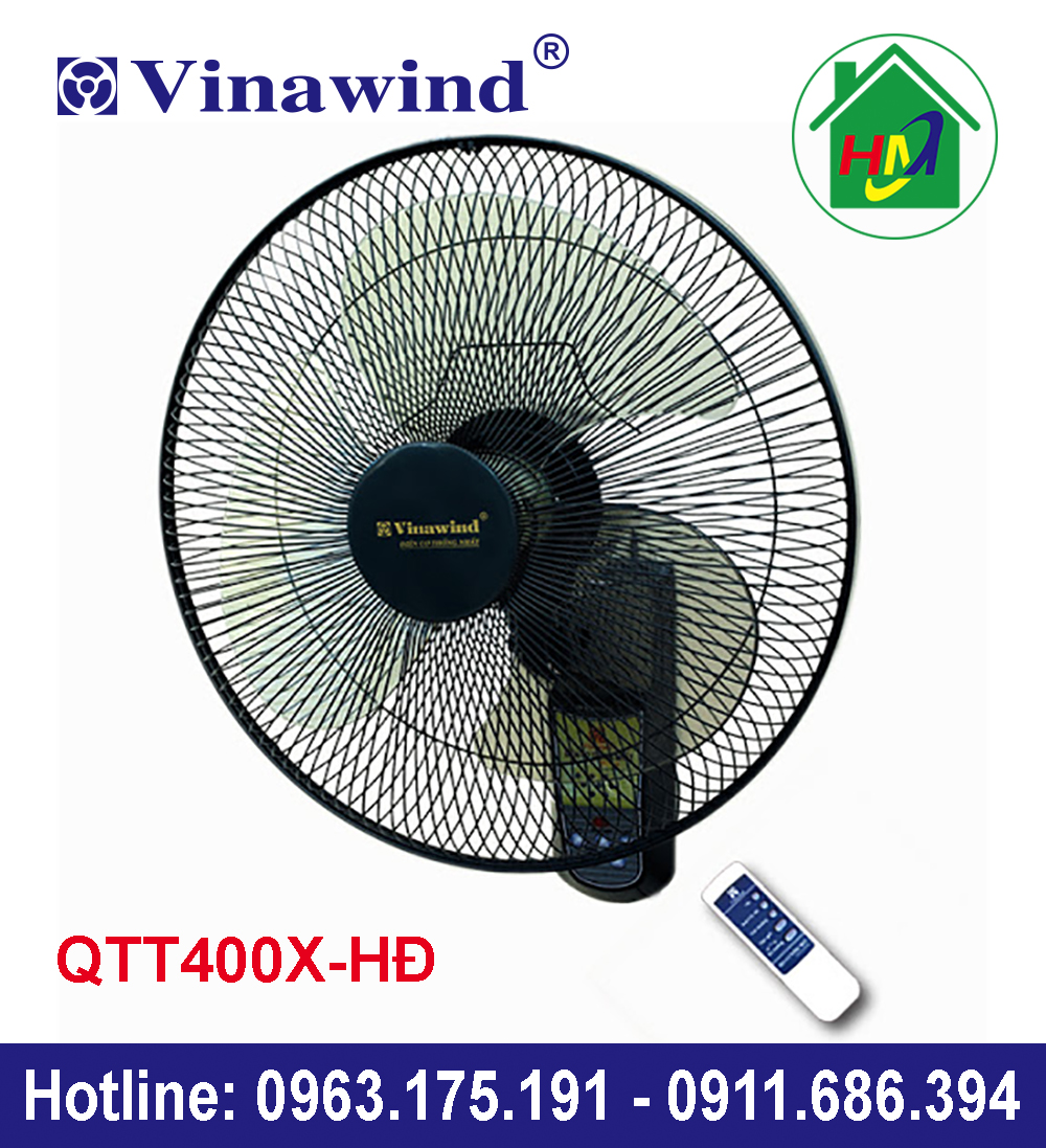 Quạt Treo Tường Điều Khiển Từ Xa Vinawind QTT400X-HĐ