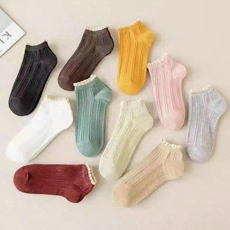 Sét 5 đôi tất nữ cổ bèo hàn quốc hàng xuất nhật
