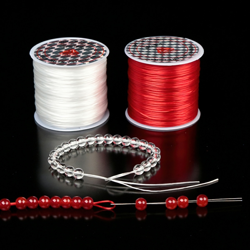  Cuộn Dây Cước Lụa Đàn Hồi 60m Dây Thun Lụa  Xỏ Chuỗi Hạt Làm Handmade Trang Sức Thắt Vòng Đồ Thủ Công-NIEVE 