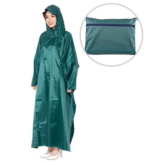 Áo mưa cánh dơi, xẻ tà chất liệu vải dù cao cấp, chống thấm nước size 1.4m