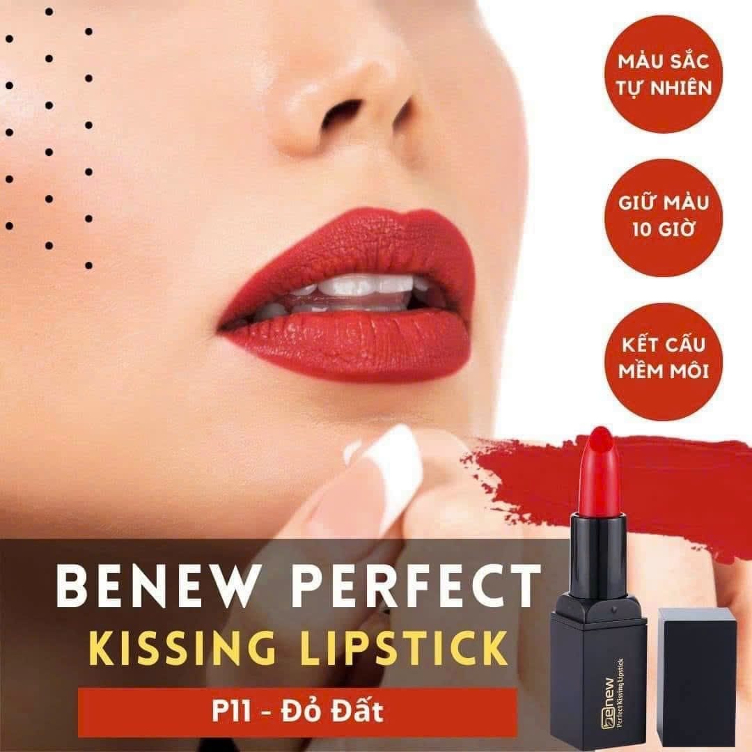 Son lụa lỳ , siêu mềm mượt, lâu trôi, mềm mượt - benew perfect kissing lipstick nhập khẩu hàn quốc
