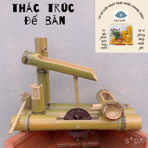 Thác nước phong thủy -tiểu cảnh bằng tre_thác nước mini đẹp-Gia cát