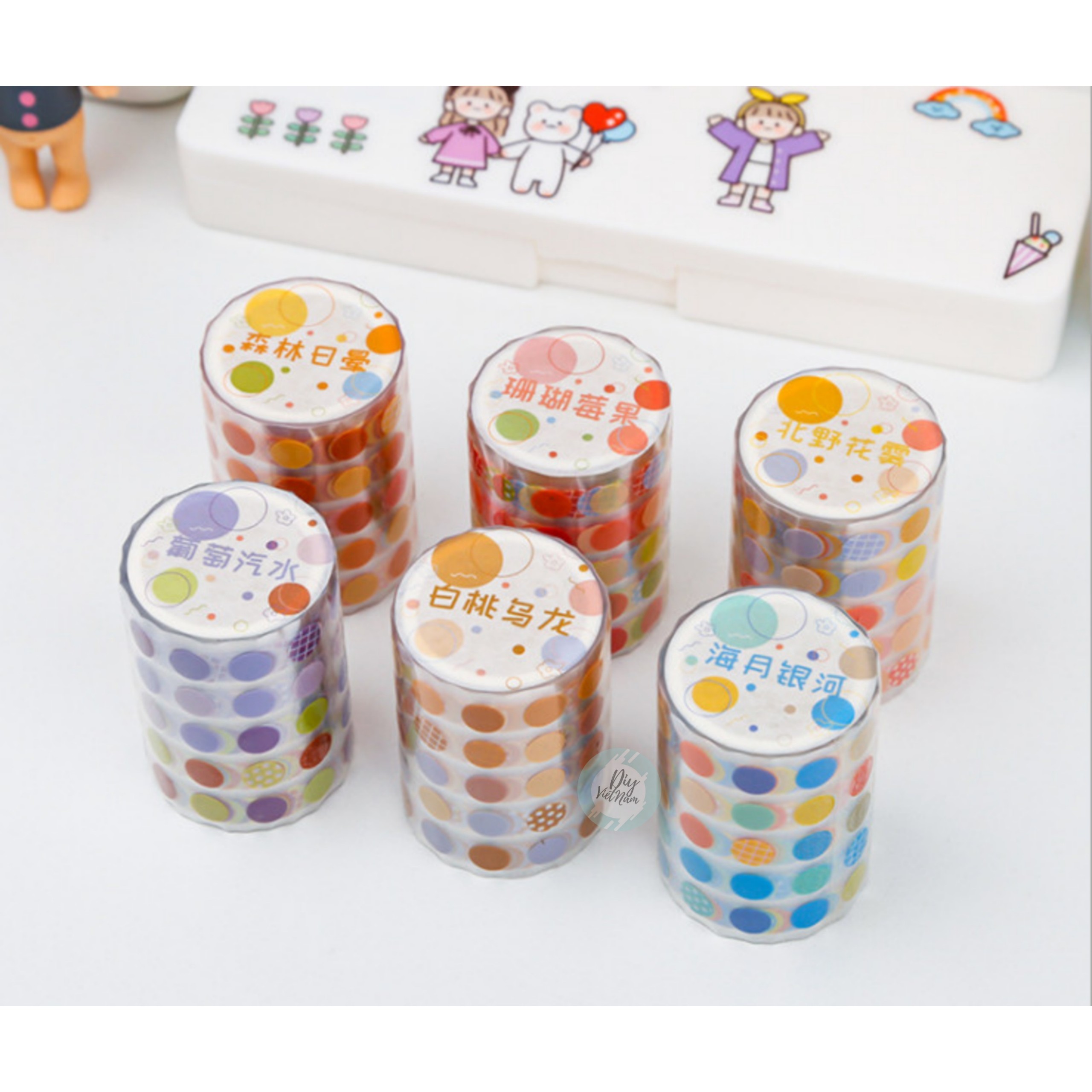 Băng keo sticker dot họa tiết