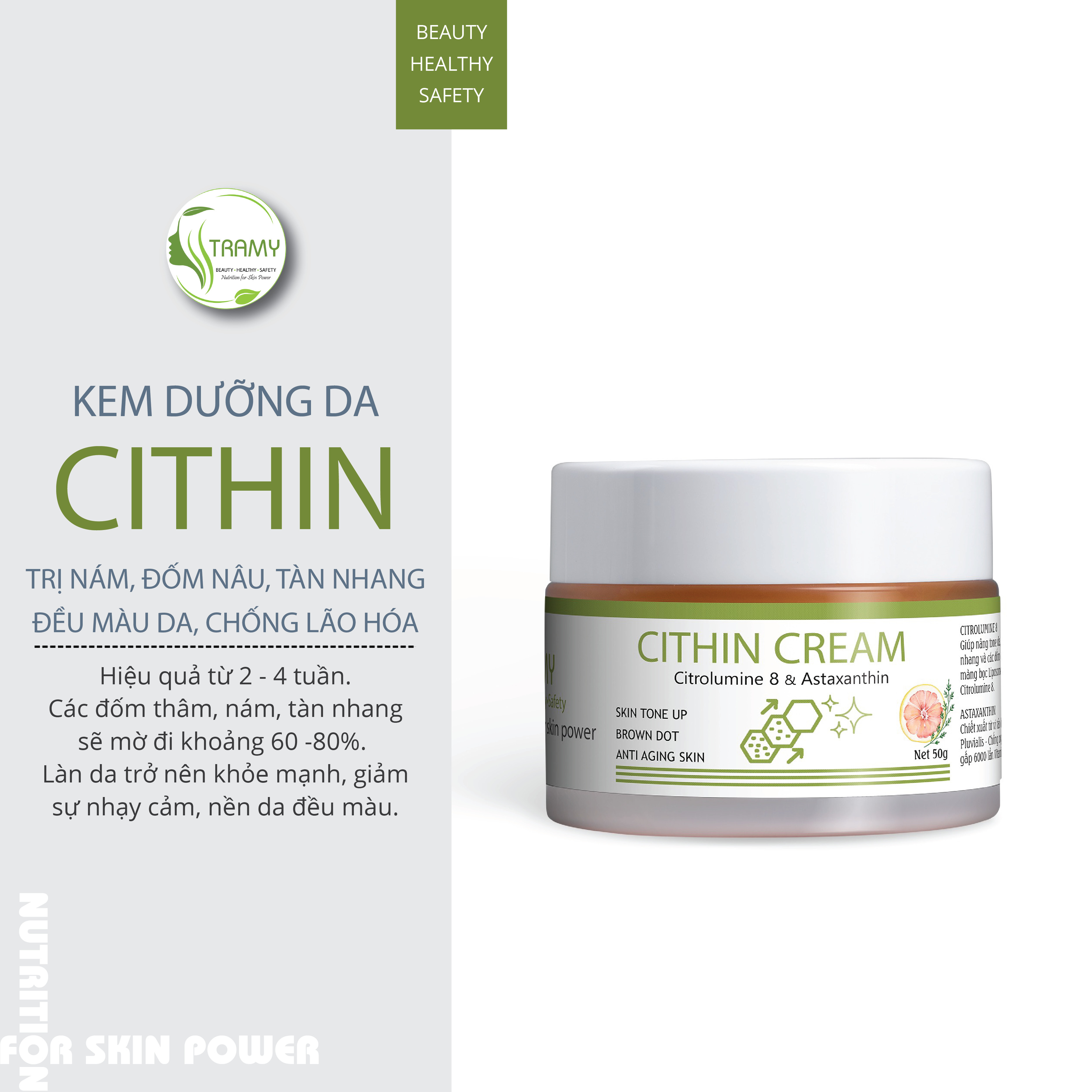 Cithin cream ( kem trắng da, mờ sạm nám, đồi mồi, năng tone, làm đều màu da, chống lão hóa hiệu quả )
