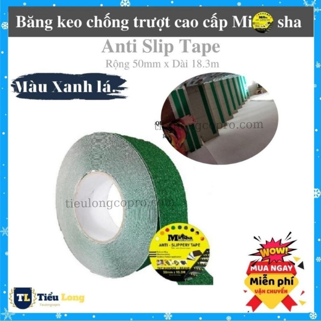 Băng keo chống trượt Misha-Russia màu xanh lá 50mm x 18.3m
