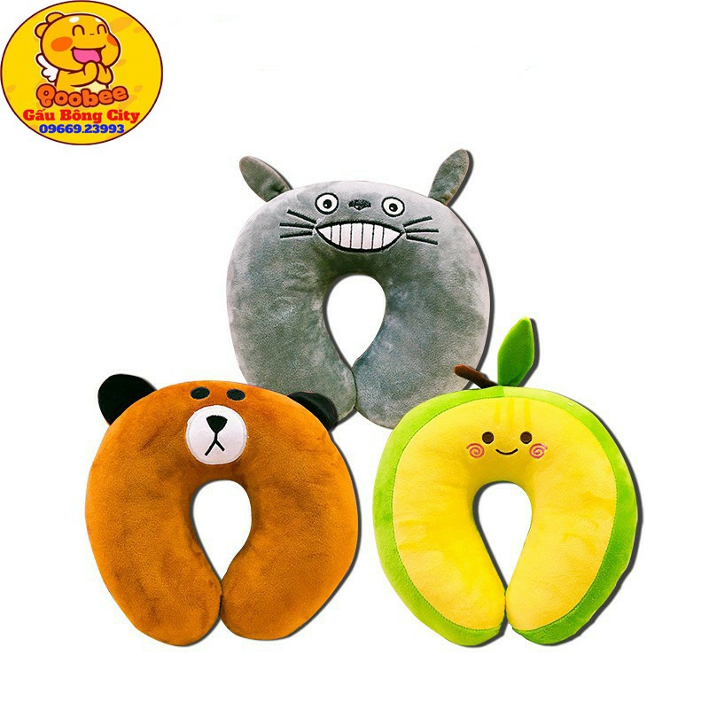 Gối cổ bơ - gối chữ u cao cấp gấu bông city