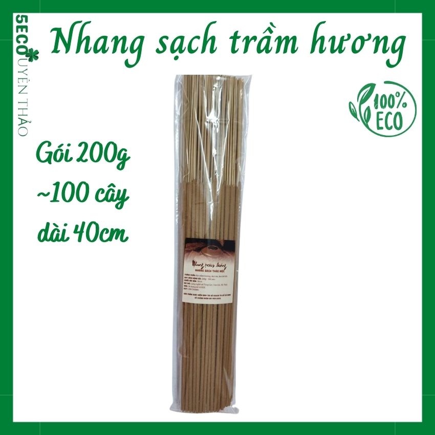Nhang sạch trầm hương An An  shop Uyên Thảo, gói 200gr tương đương 100 cây dài 40cm, hoàn toàn tự nhiên, ít khói, không cuộn tàn, thờ cúng, xông nhà, thiền, yoga, văn phòng, showroom ,đuỗi muỗi