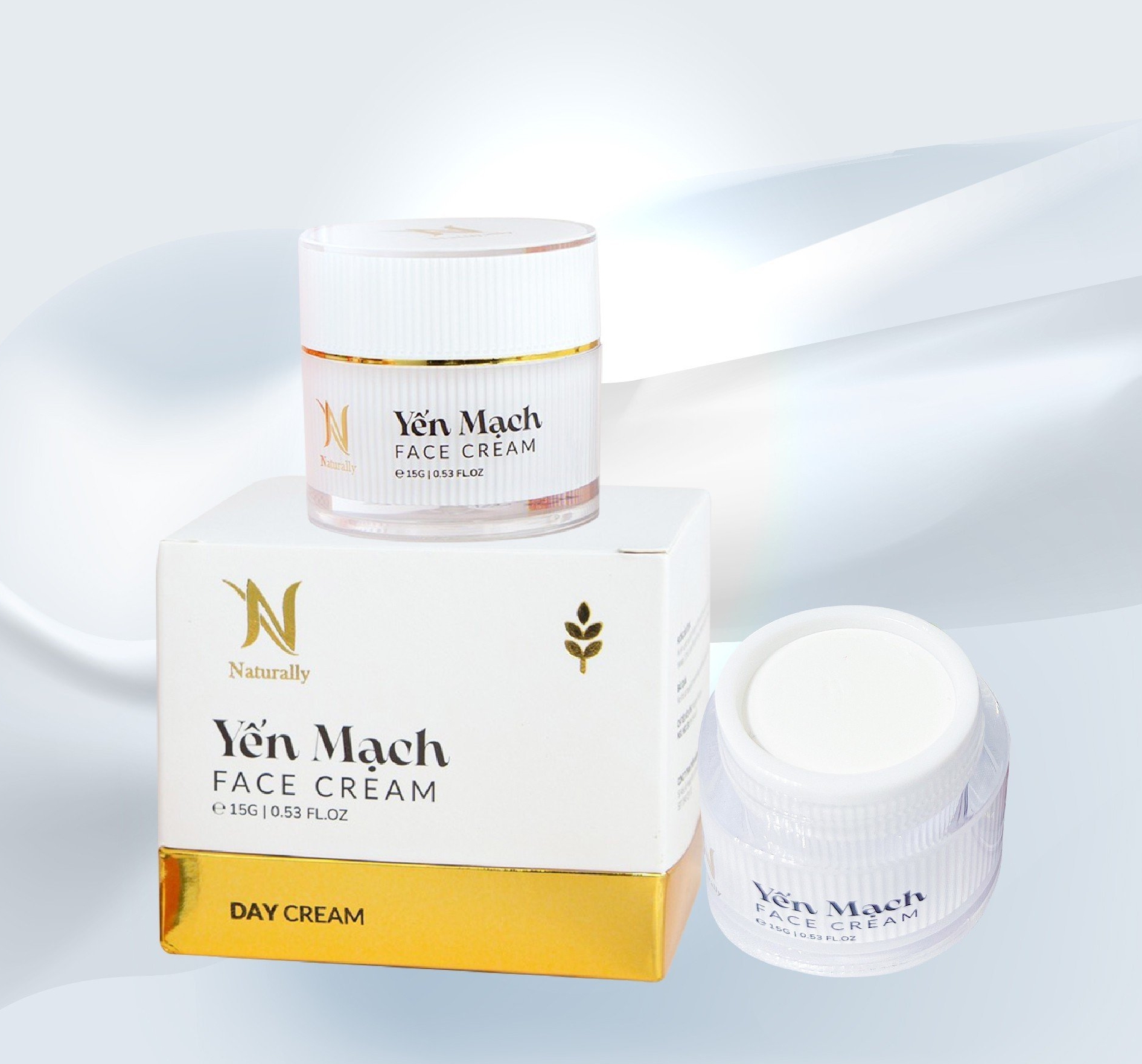 Kem face yến mạch chất kem nén dẻo mềm dùng ngày thay lóp trang diem nhẹ, tác dụng trắng mịn da, ngừa lão hóa 15gam