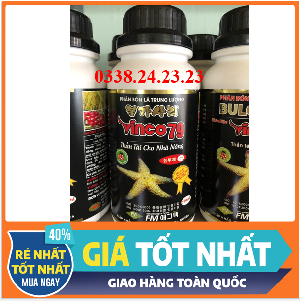 [ THẦN TÀI CHO NHÀ NÔNG] Phân bón lá hữu cơ sinh học Vino 79 500ml- giúp cây tăng khản năng đậu trái, chống rụng trái, giúp cây xanh lá, bền cây