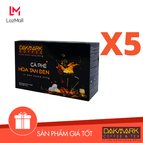 Combo 5 hộp cà phê hoà tan đen dakmark -